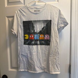 White Graphic Tee with Retro Design